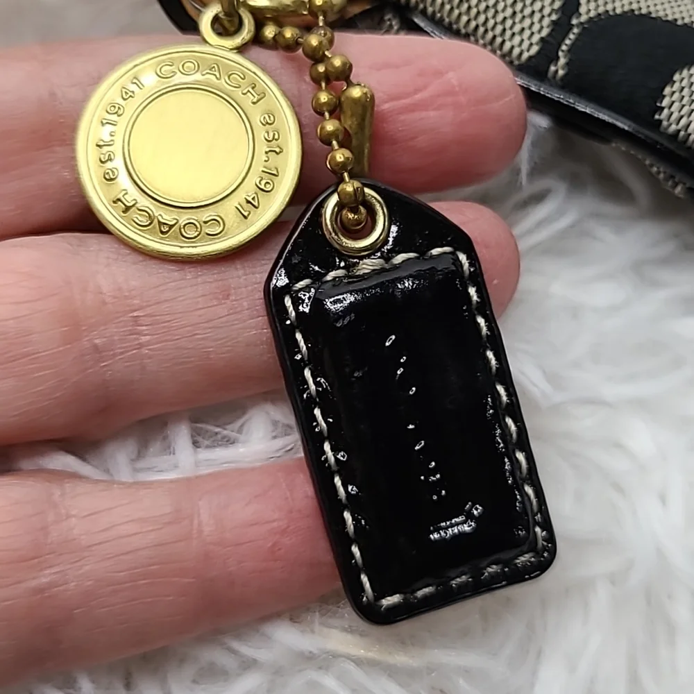 Coach Black/Tan Wristlet